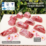 Beef Tenderloin frozen Australia (A) BUDGET steak cuts 2" 5cm price for 2pcs 600gr (eye fillet mignon daging sapi has dalam) brand NOLAN / McPHEE / CAG